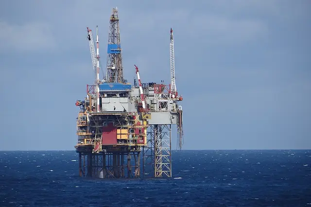 Offshore oil platform at sea